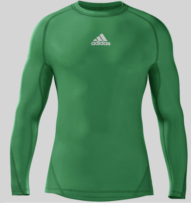 adidas Techfit Langarm Shirt für Männer in Team Green