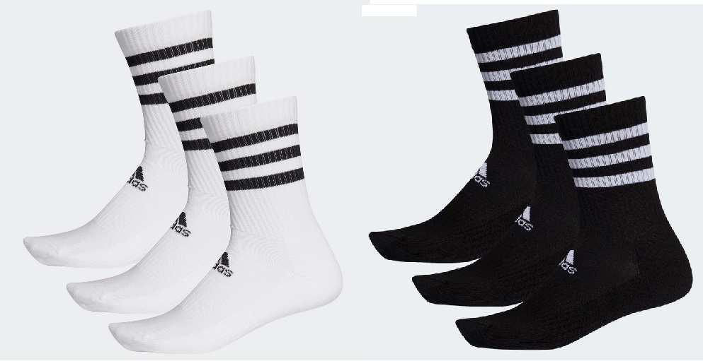 adidas 3-Streifen Cushioned Crew Socken im 3er Pack DZ9346 / DZ9347